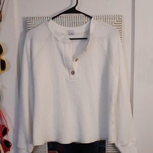 Old Navy White Longsleeve Thermal  Shirt